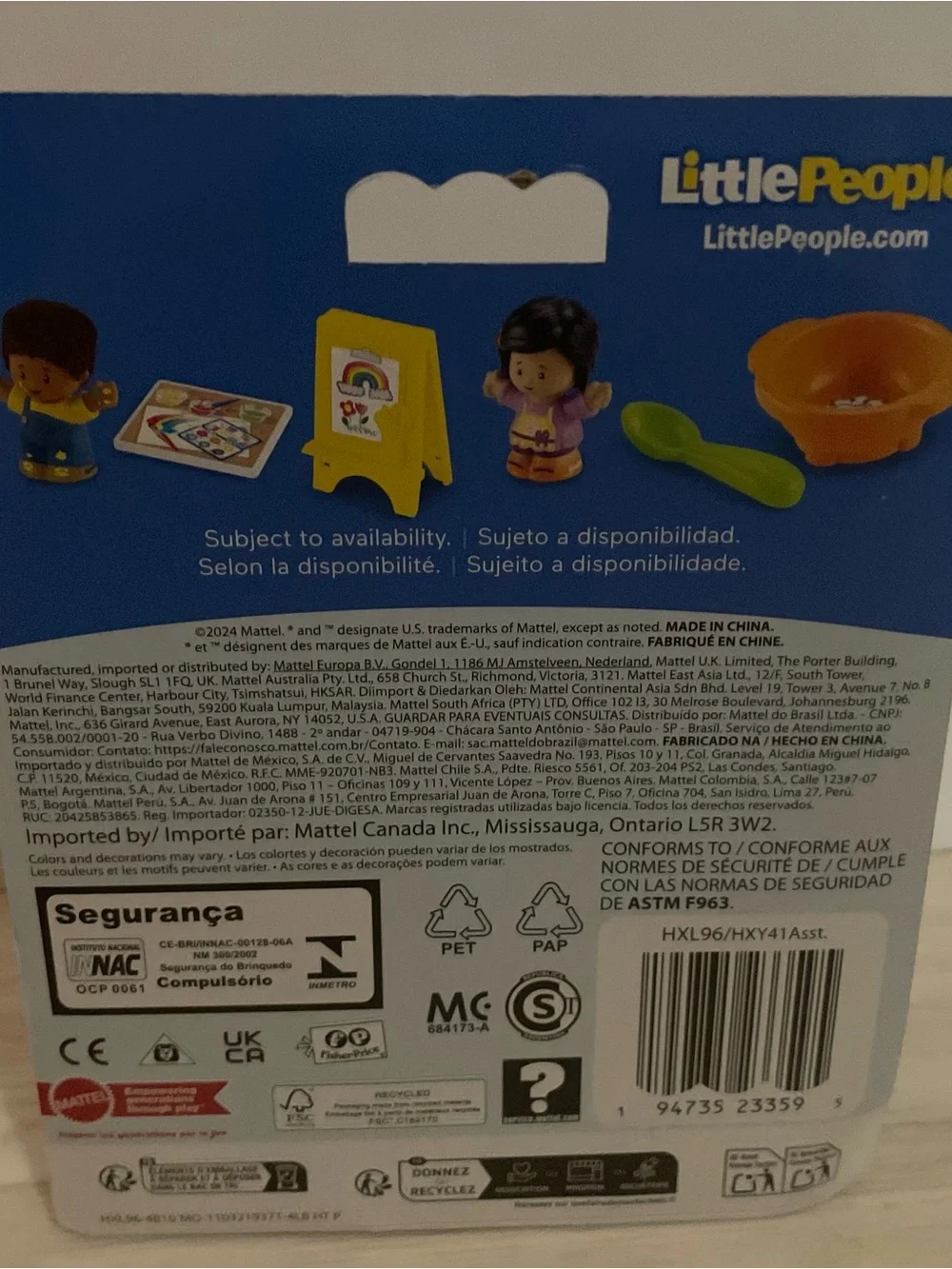 Brand New Fisher-Price Little People Blue & Yellow Art Easel Playset